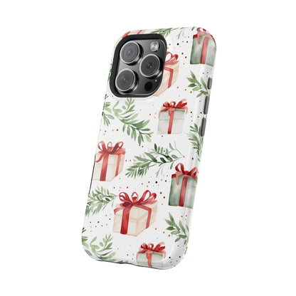 Watercolor Holiday Gifts & Greenery - MagSafe iPhone Series Case