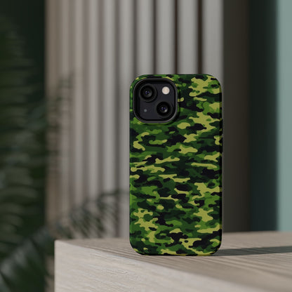 Green Woodland Camouflage – MagSafe iPhone Case, Slim and Shockproof