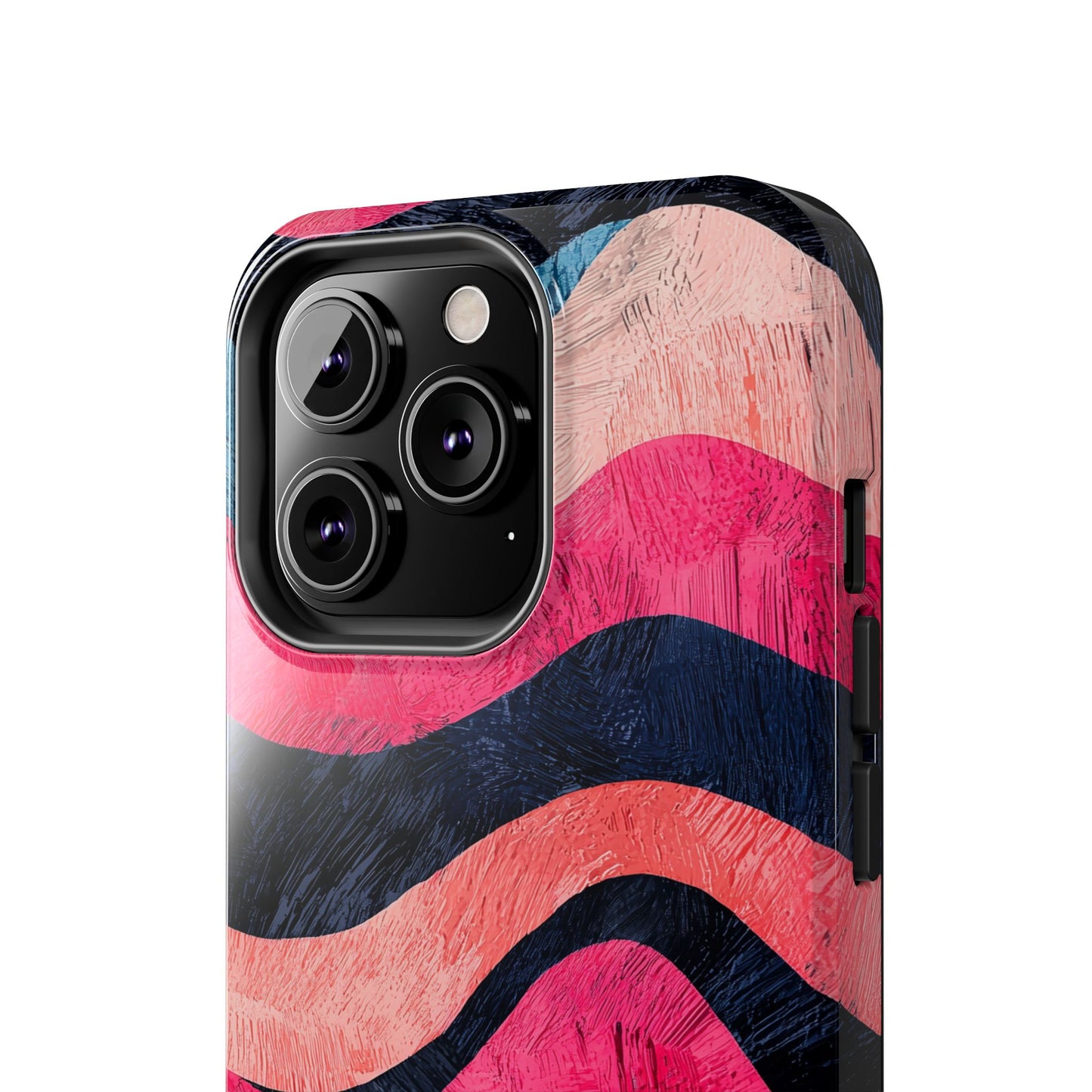 Abstract Wave Pattern iPhone Case – Shockproof, Matte Finish, Dual-Layer Protection