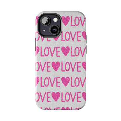 Pink Glitter Love Pattern – iPhone Series Case