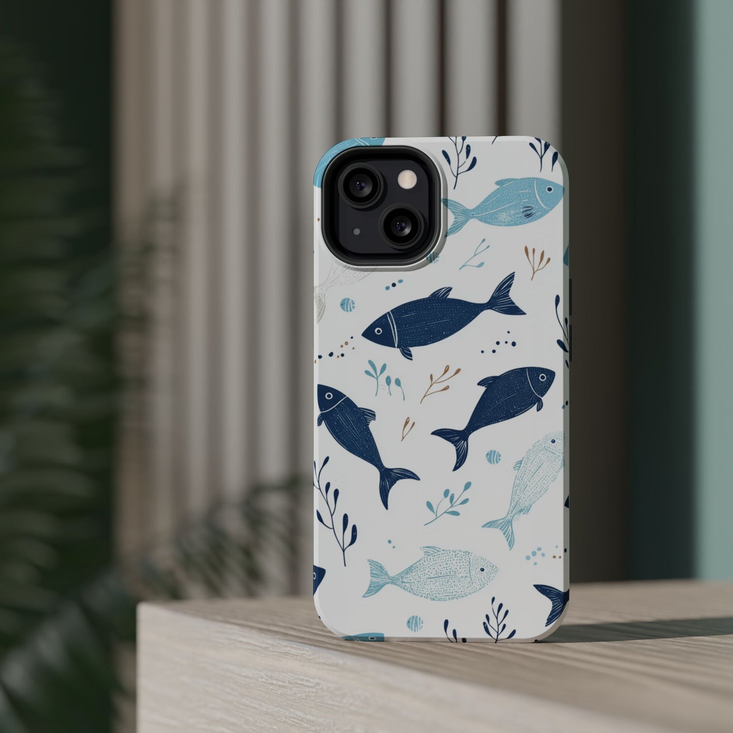 Oceanic Blue Fish Pattern - MagSafe iPhone Series Case