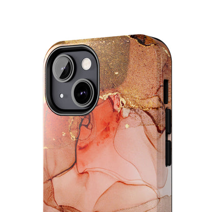 Ruby Red Marble Samsung Galaxy Case - Elegant Red Marble with Gold Accents