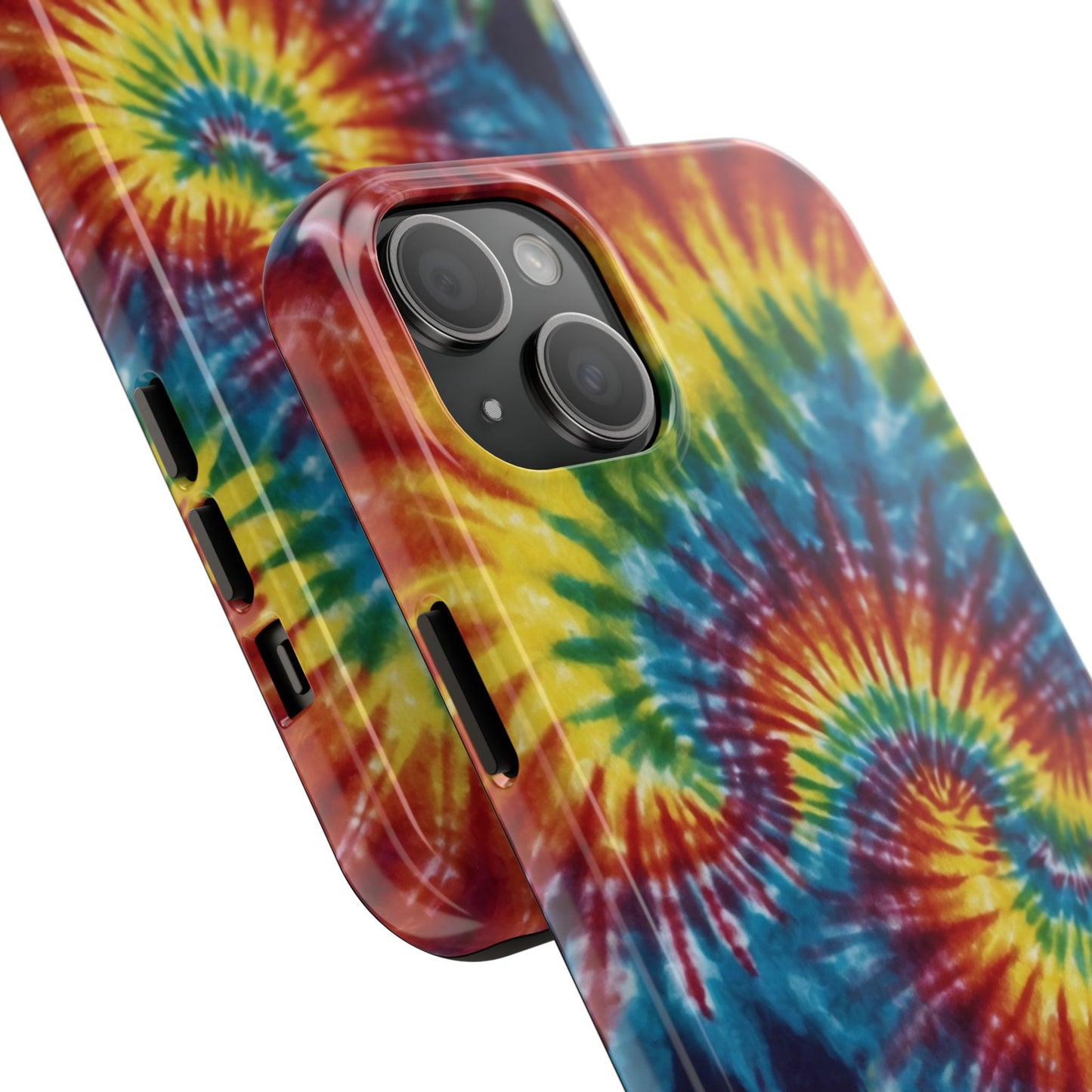 Retro Tie-Dye Swirl iPhone Case – Rainbow Spiral Design