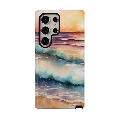 Sunset Waves Samsung Galaxy Case – Vibrant Watercolor Design