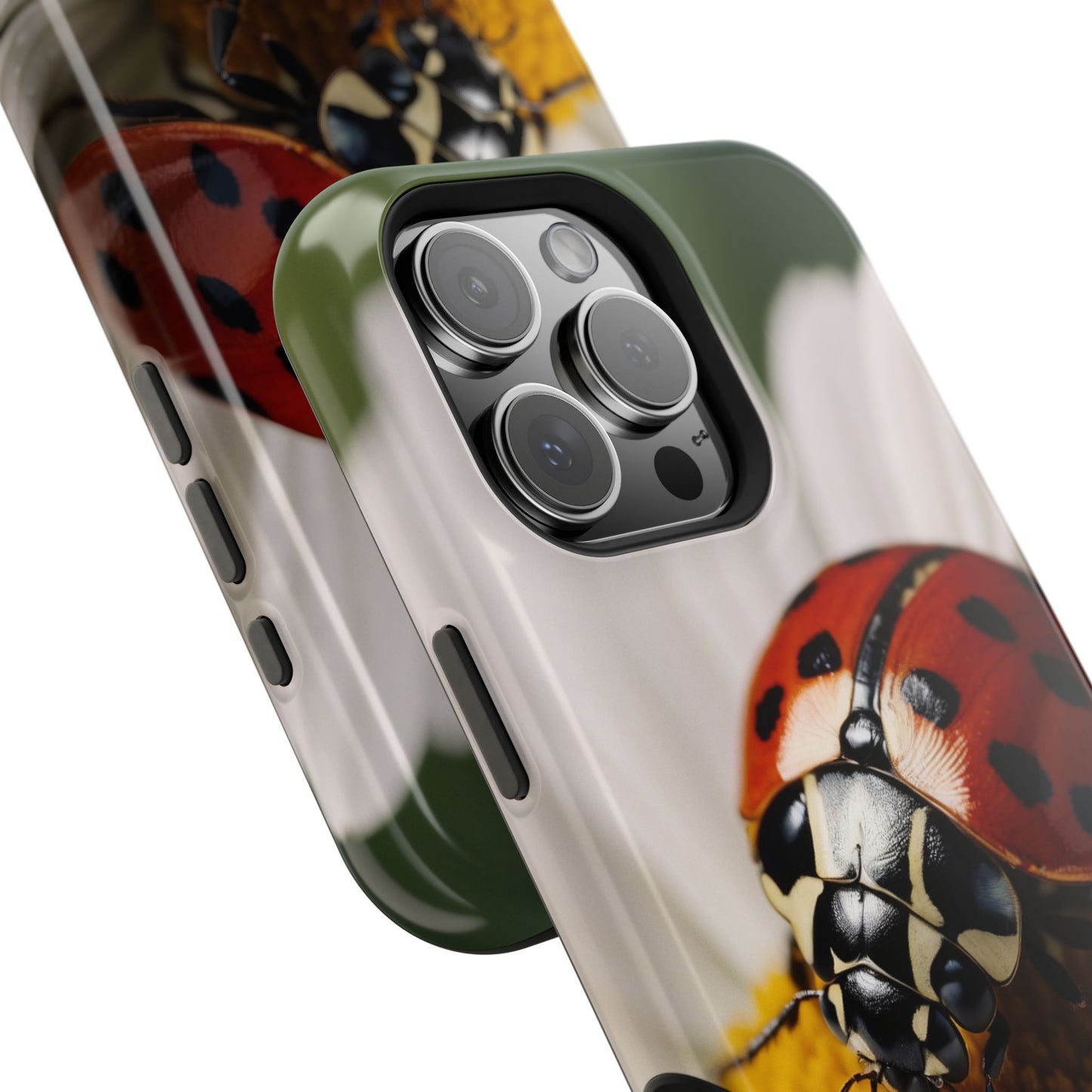 MagSafe iPhone Case: Ladybug on White Daisy