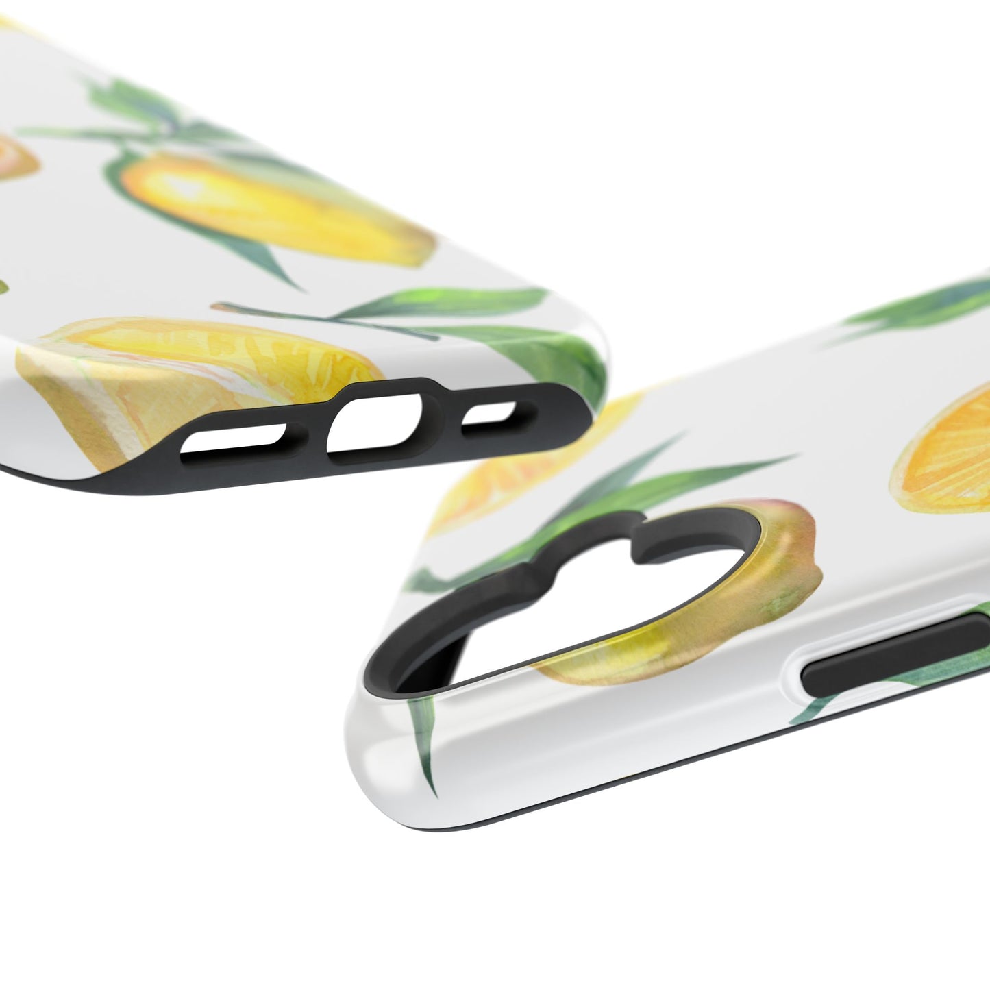 Lemon Grove Watercolor Tough MagSafe iPhone Case – Fresh Citrus Design, Dual-Layer Protection