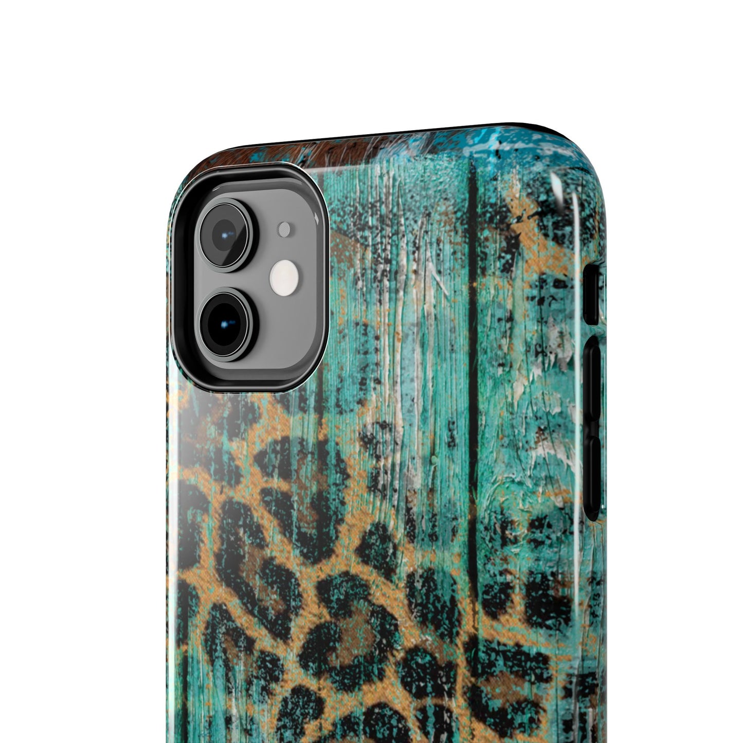 Turquoise Rustic Leopard Wood - iPhone Series Case