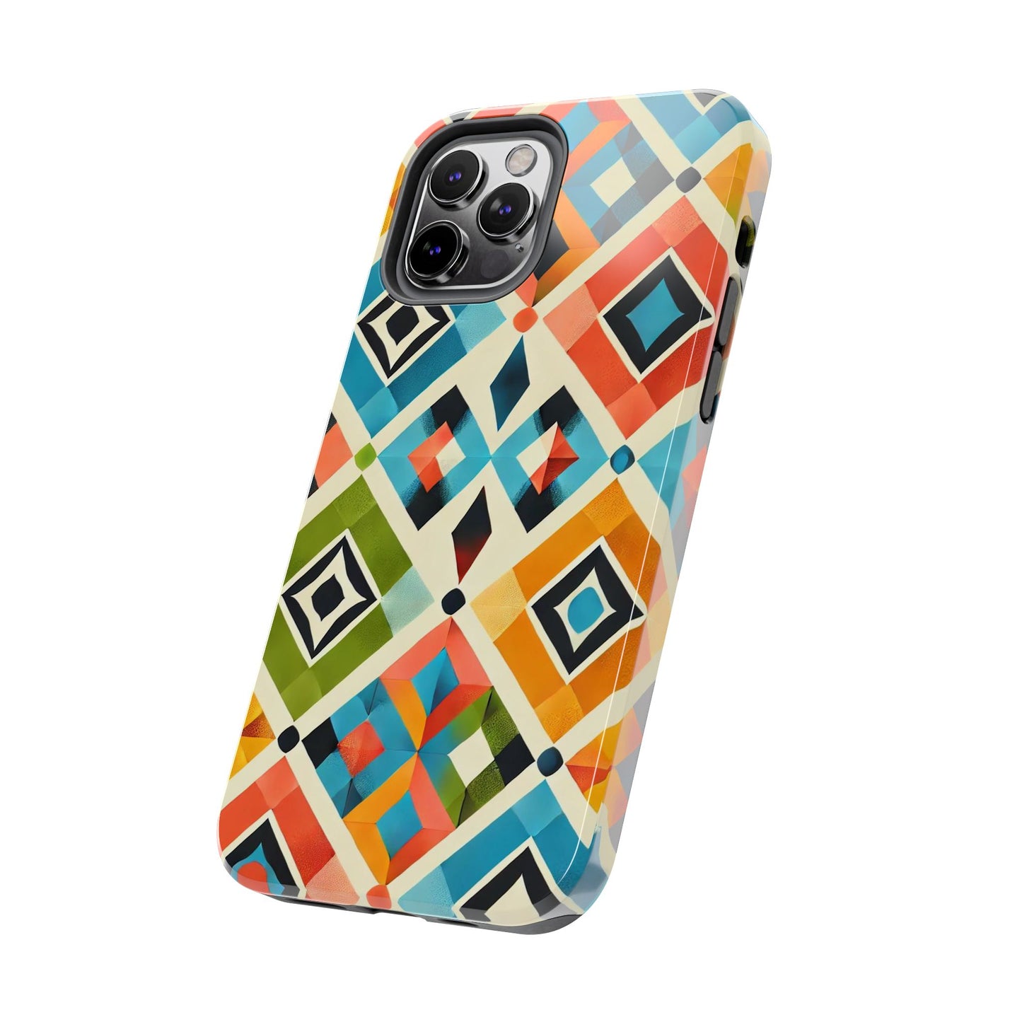 Harlequin Geometric iPhone Case - Vibrant Abstract Protective Cover