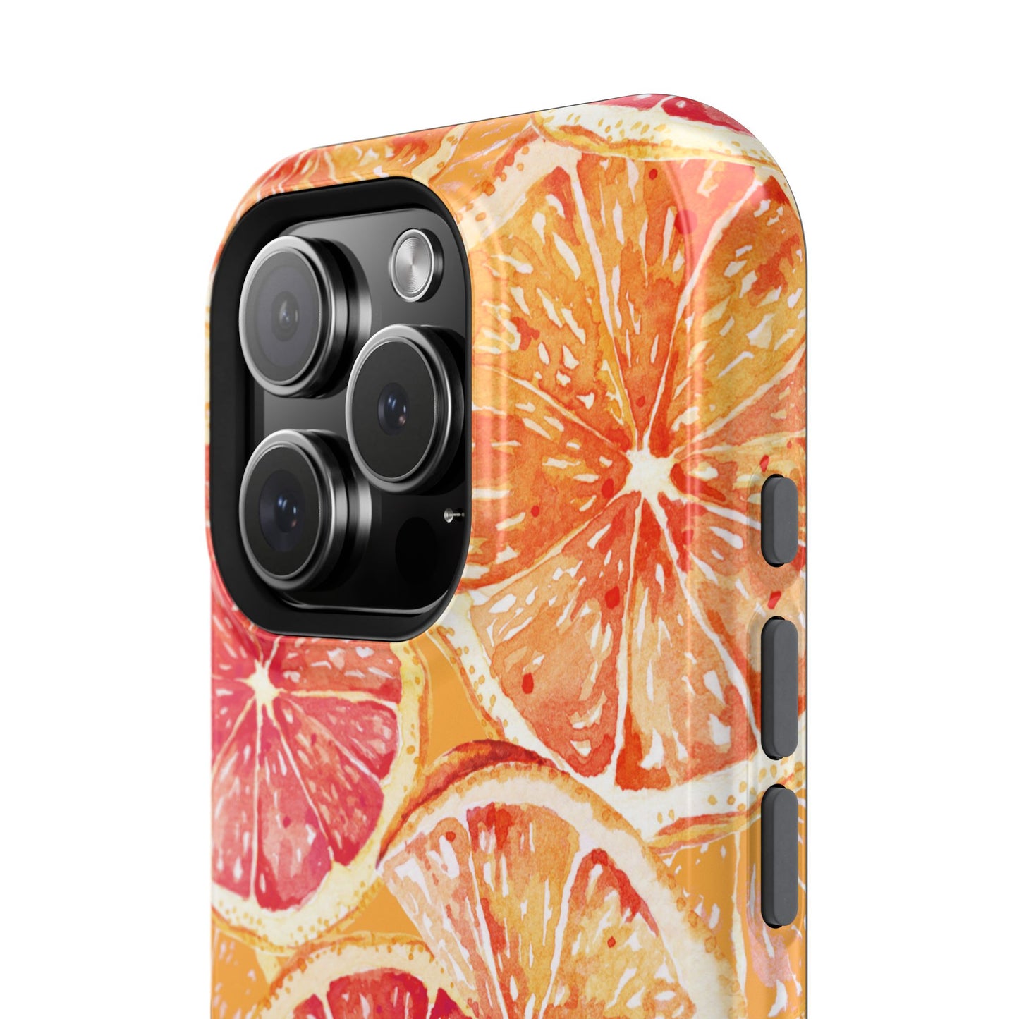 Watercolor Citrus Splash Tough MagSafe iPhone Case – Vibrant Fruit Print, Shock-Resistant Design