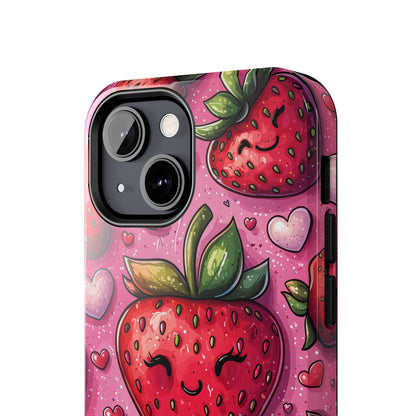 Cute Strawberry Kawaii iPhone Case – Fun Pink Design - BOGO Cases