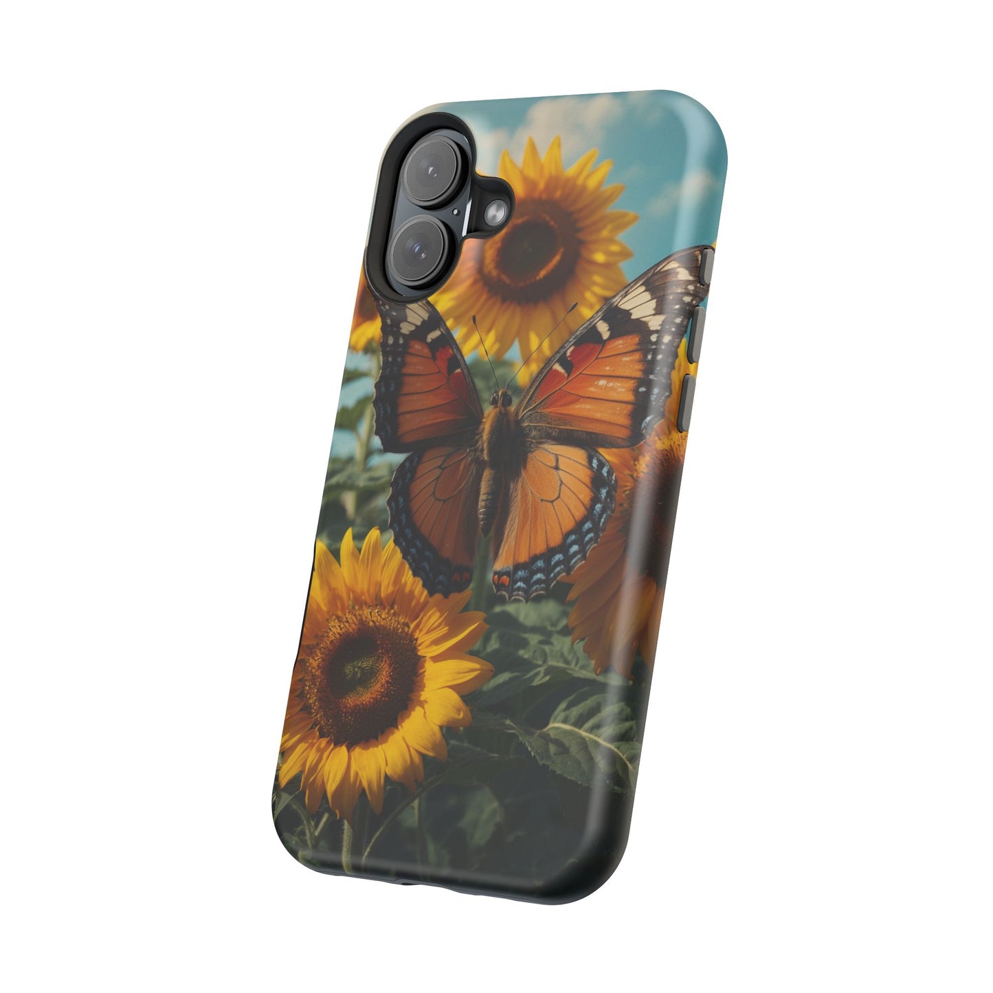 Vibrant Butterfly & Sunflower – MagSafe iPhone Case