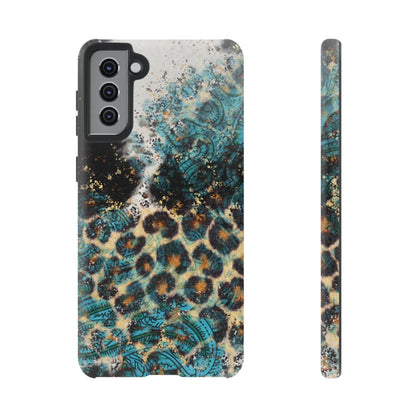 Turquoise Paisley Cowhide Leopard - Samsung Galaxy Series Case