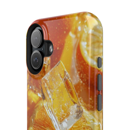 Citrus Orange Splash MagSafe iPhone Case – Dual-Layer Tough Protection, Vibrant Summer Design