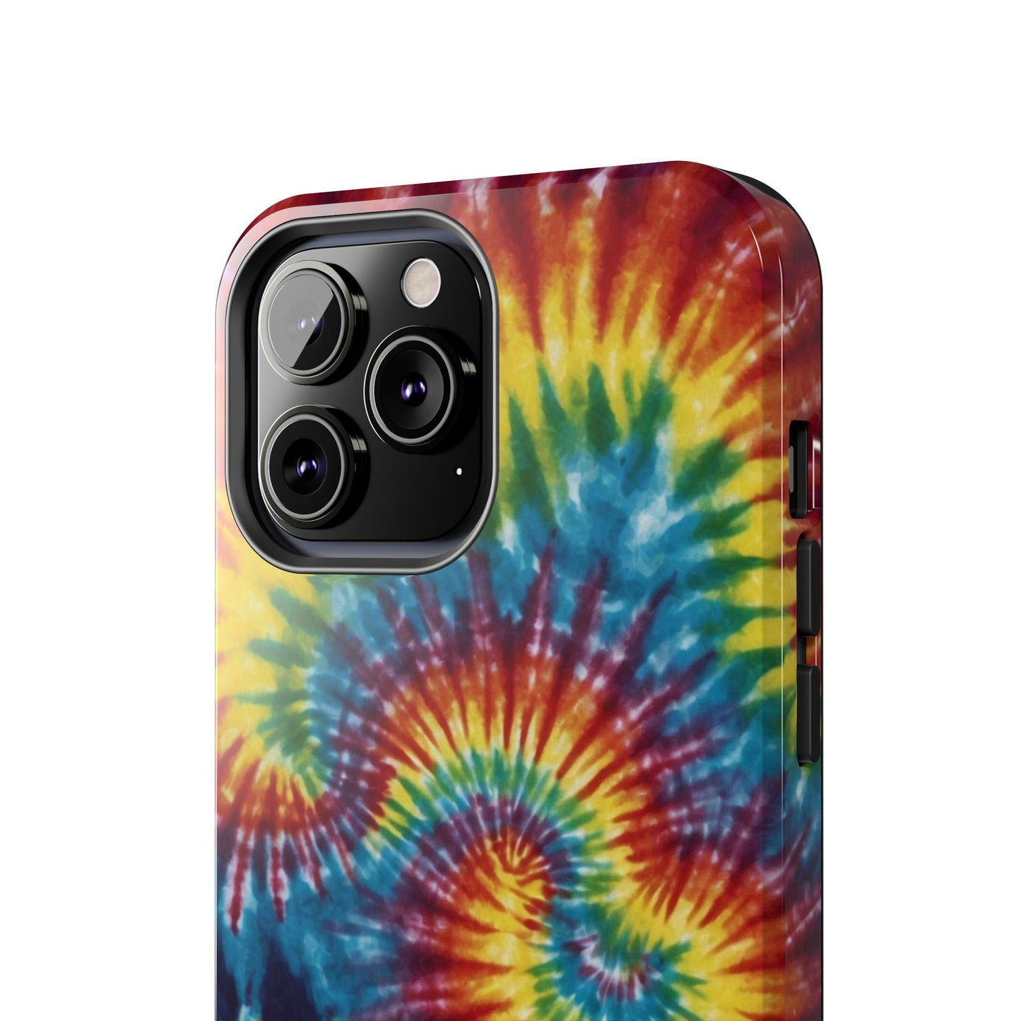 Retro Tie-Dye Swirl iPhone Case – Rainbow Spiral Design