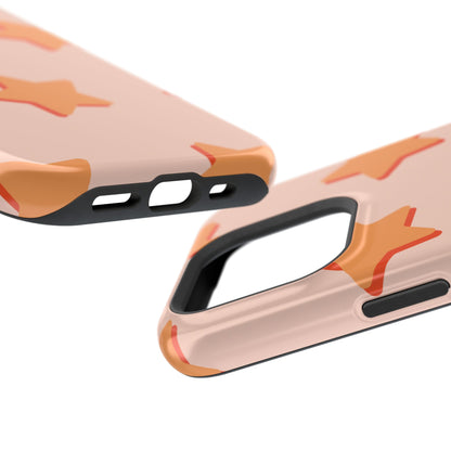 Retro Orange Stars MagSafe iPhone Case – Shock-Resistant, Smooth Matte Finish, Dual-Layer Design