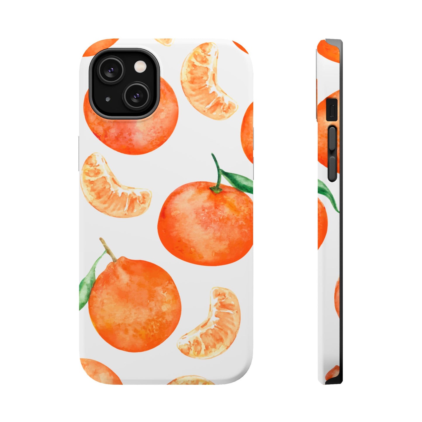 Tangerine Dreams Tough MagSafe iPhone Case – Watercolor Orange Design, Shockproof Dual Protection