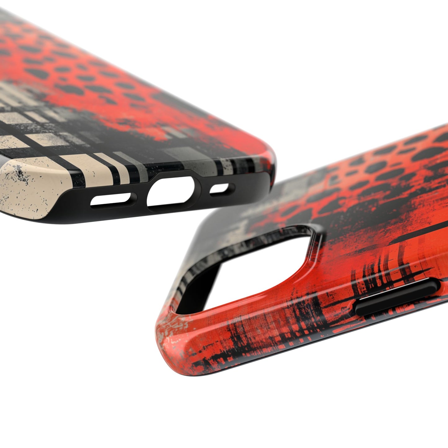 Cheetah Plaid iPhone Case – Red & Black Pattern