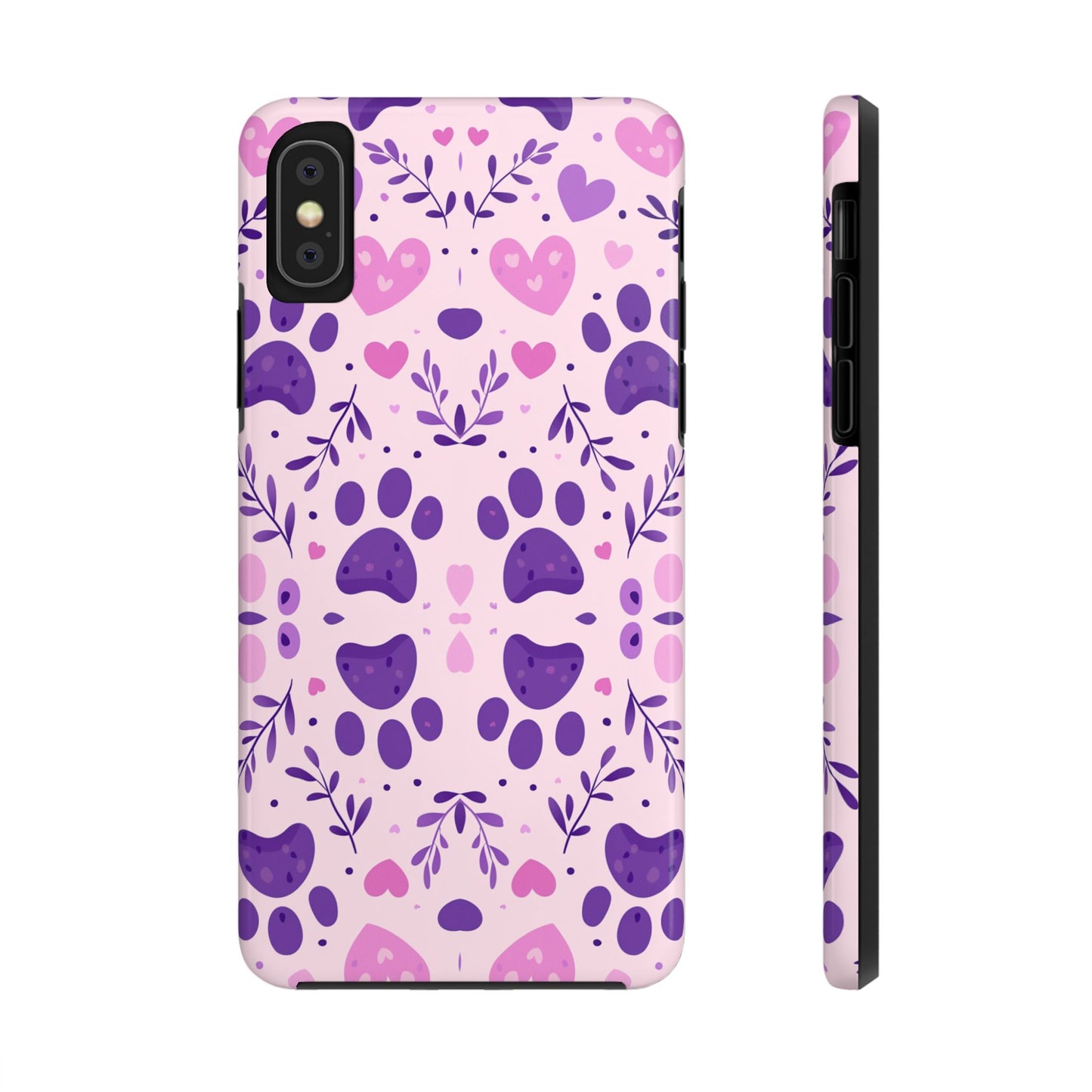 Pastel Paw Print iPhone Case - Cute Pet-Themed Floral Protective Cover