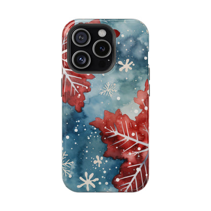 Crimson Snowflake Charm – MagSafe iPhone Case