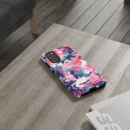 Vibrant Pink & Navy Abstract Splash – Samsung Galaxy Case