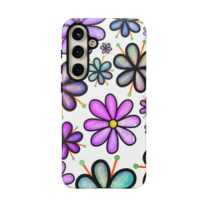 Whimsical Lavender Floral Samsung Galaxy Case – Ultra-Slim, High-Gloss Finish