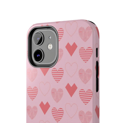 Striped Hearts iPhone Case