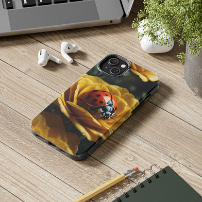 iPhone Case: Ladybug on Yellow Petals