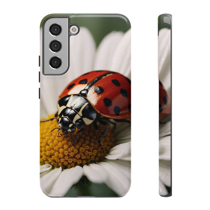 Samsung Galaxy Case: Ladybug on White Daisy