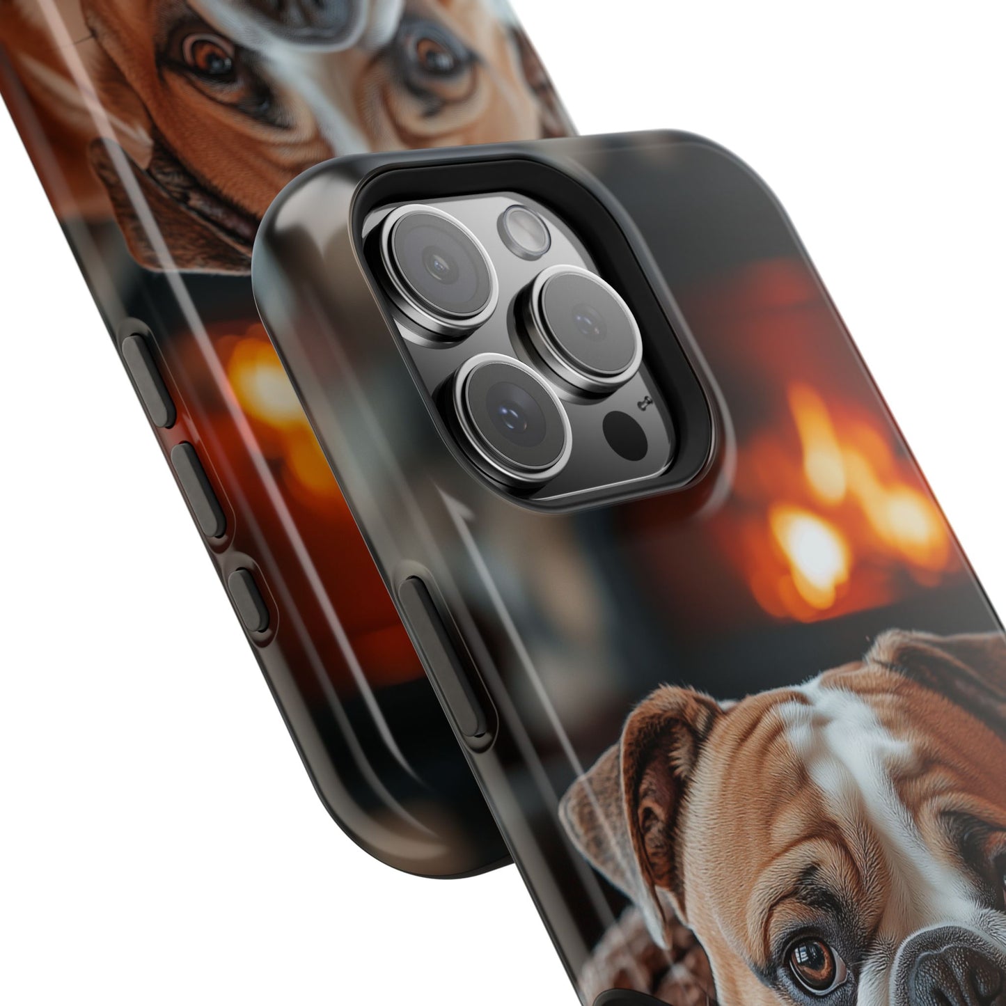 Cozy Bulldog MagSafe Case – Fireside-Inspired Protective Cover