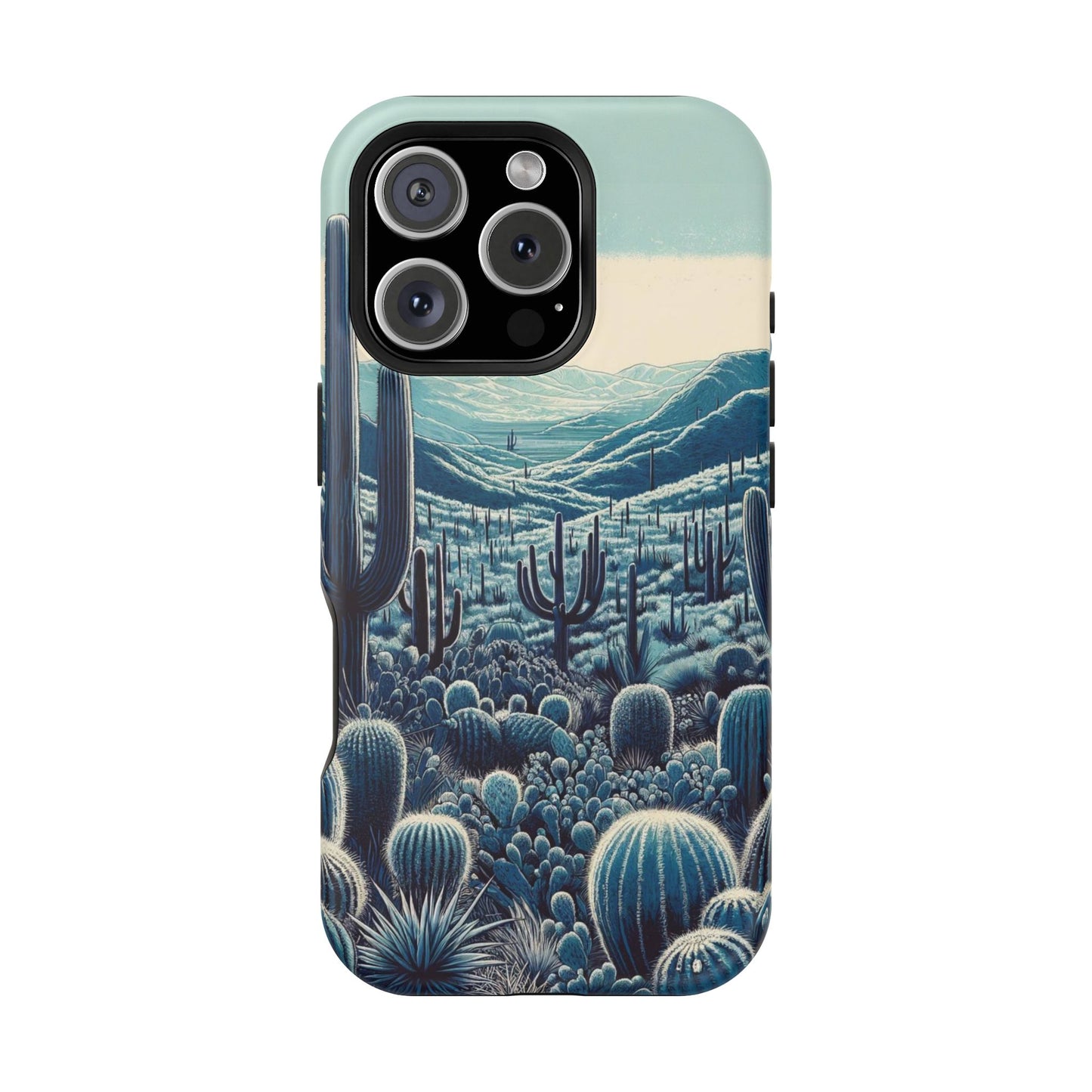 Desert Blues Cactus iPhone Case