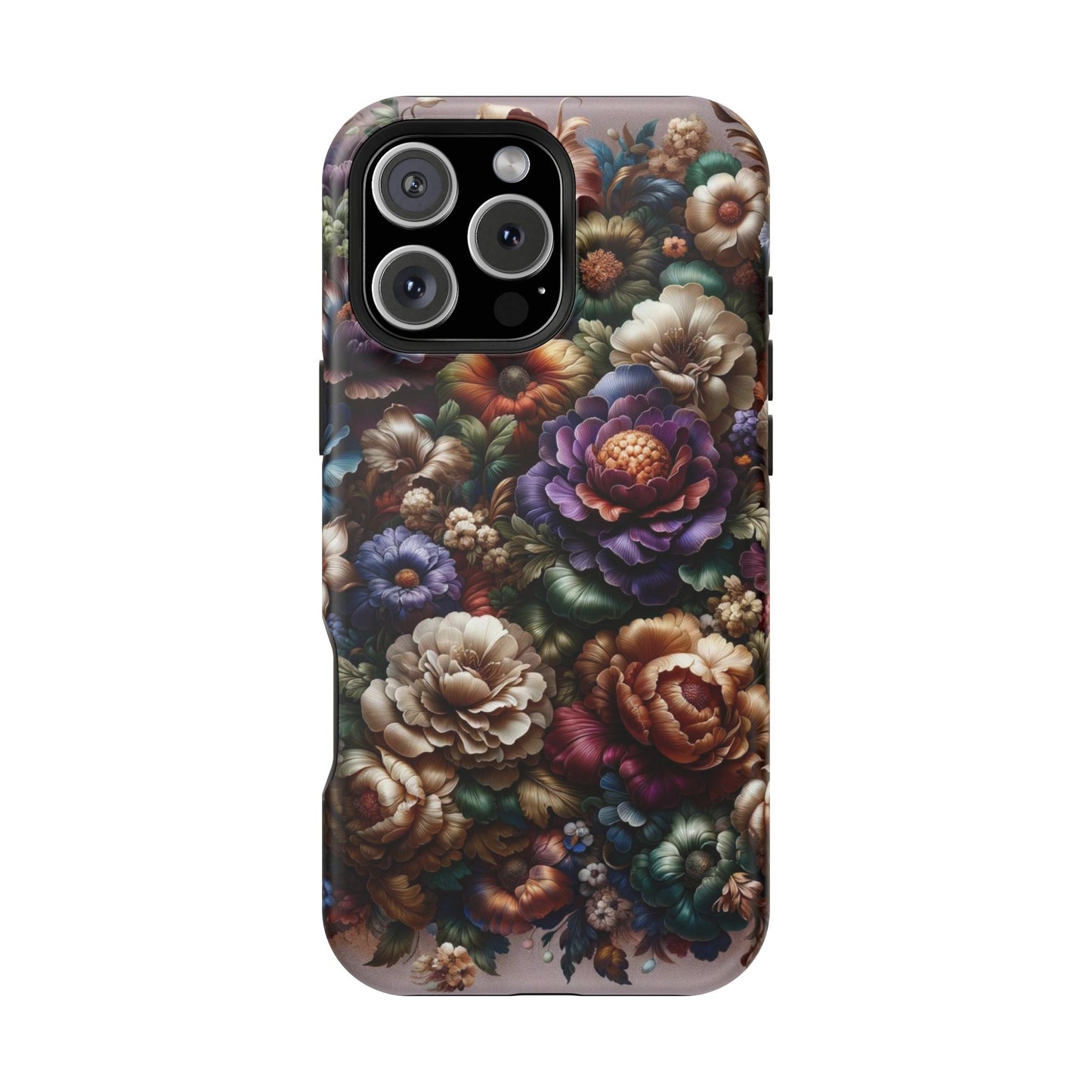 Floral Elegance MagSafe Compatible iPhone Case – Protective Dual-Layer Design with Vibrant Full-Wrap Print