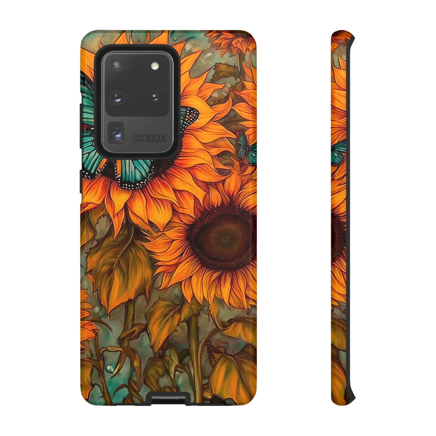 Vintage Blue Butterfly & Sunflower Art – Samsung Galaxy Case