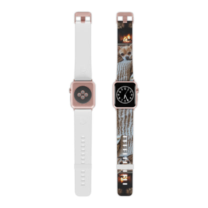 Relaxing Chihuahua by Fireplace Apple Watch Band