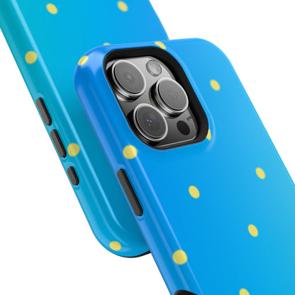 Blue Ocean Gradient Polka Dots MagSafe iPhone Case – Shockproof, Smooth Matte Finish, Dual-Layer Design