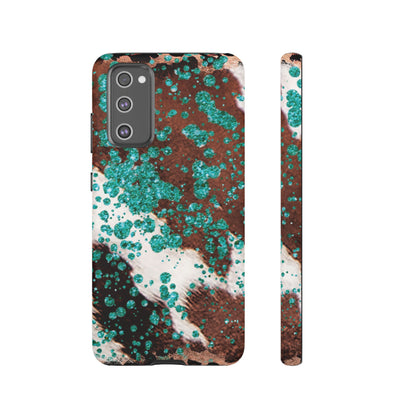 Teal Glitter Cowhide - Samsung Galaxy Series Case