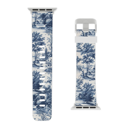 Vintage Charm Blue Toile Apple Watch Band