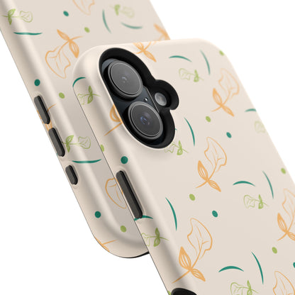 Soft Pastel Abstract Floral Tough MagSafe iPhone Case – Playful Minimalist Design with Dual-Layer Protection