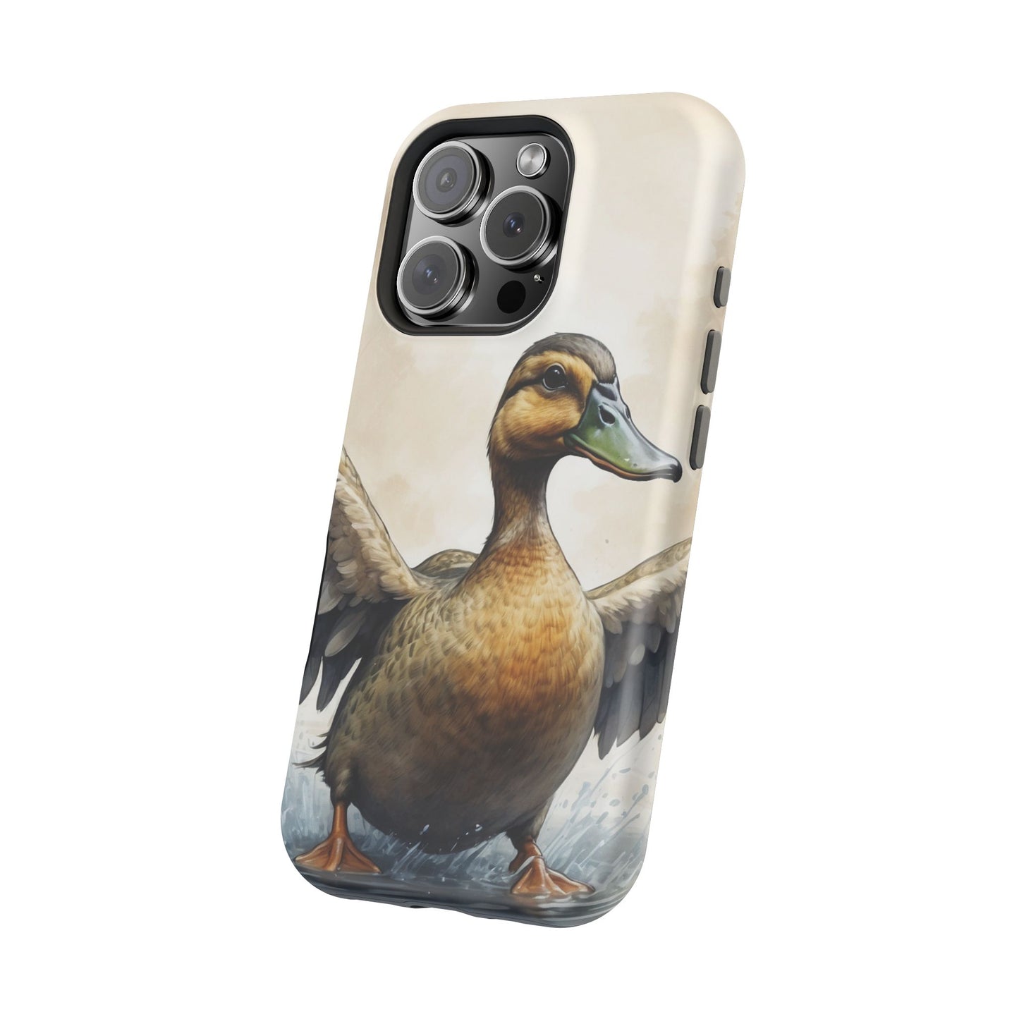 Graceful Duck in Watercolor Scene - MagSafe iPhone Case