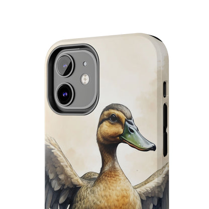 Graceful Duck in Watercolor Scene - iPhone Case