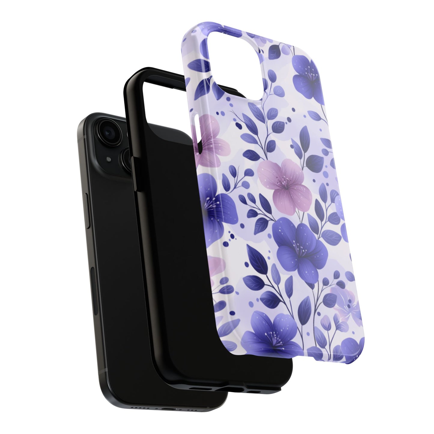 Purple Floral iPhone Case – Durable Protection with Elegant Flower Design - BOGO Cases