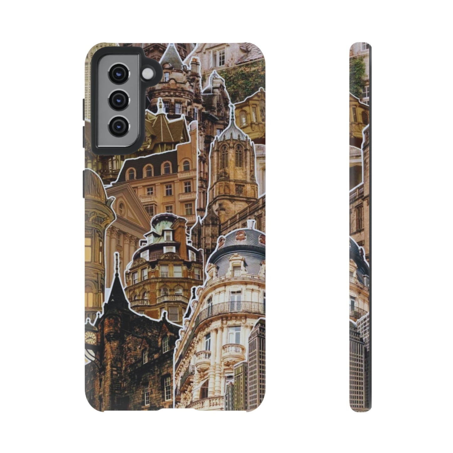 Vintage Architectural Collage Samsung Galaxy Case – Tough Dual-Layer Protection with Matte Finish