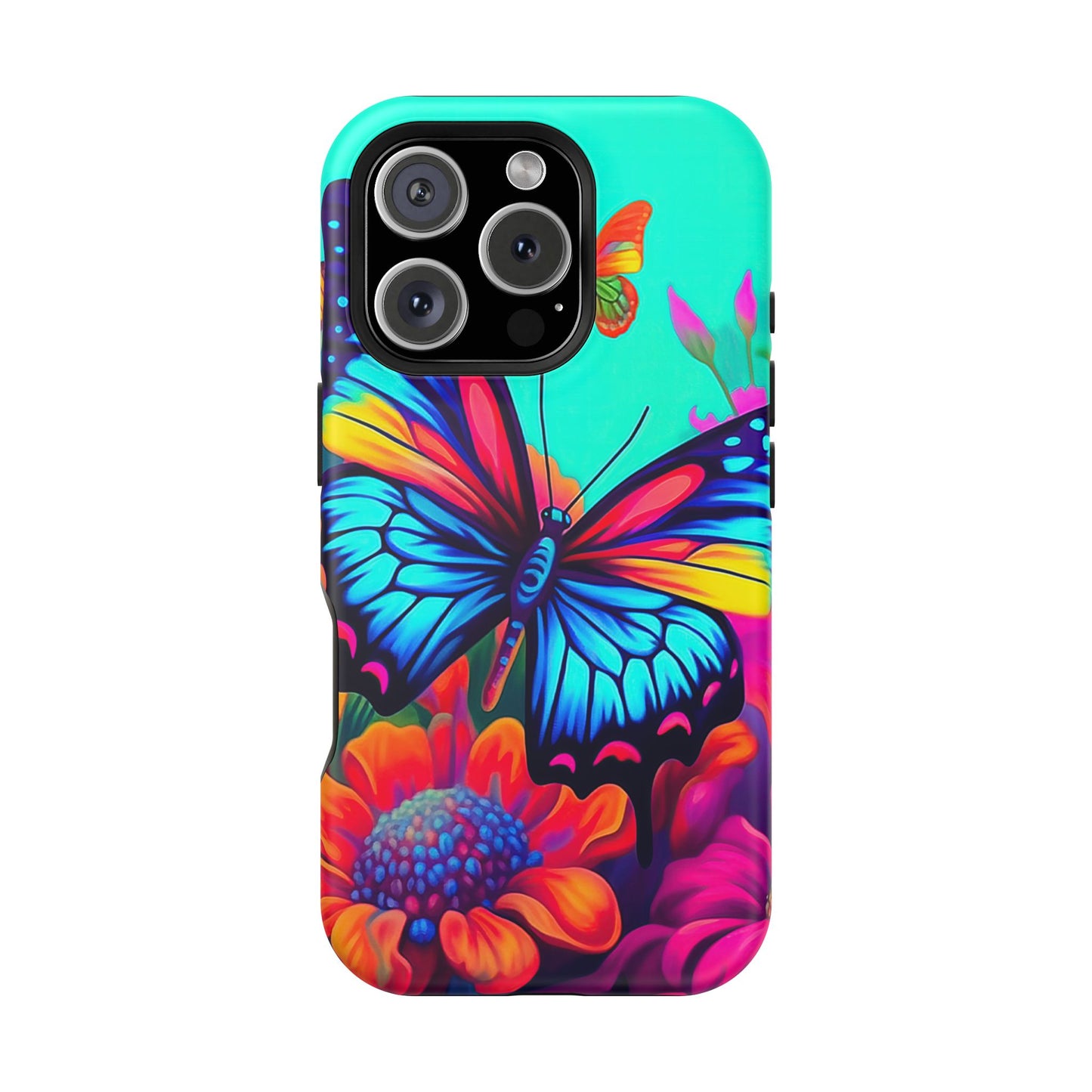 Vivid Butterfly & Floral Burst - MagSafe iPhone Case