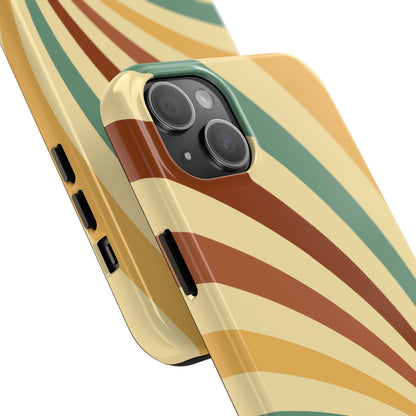 Earthy Retro Swirl iPhone Case – Dual-Layer Protection with 70s-Inspired Earth Tones