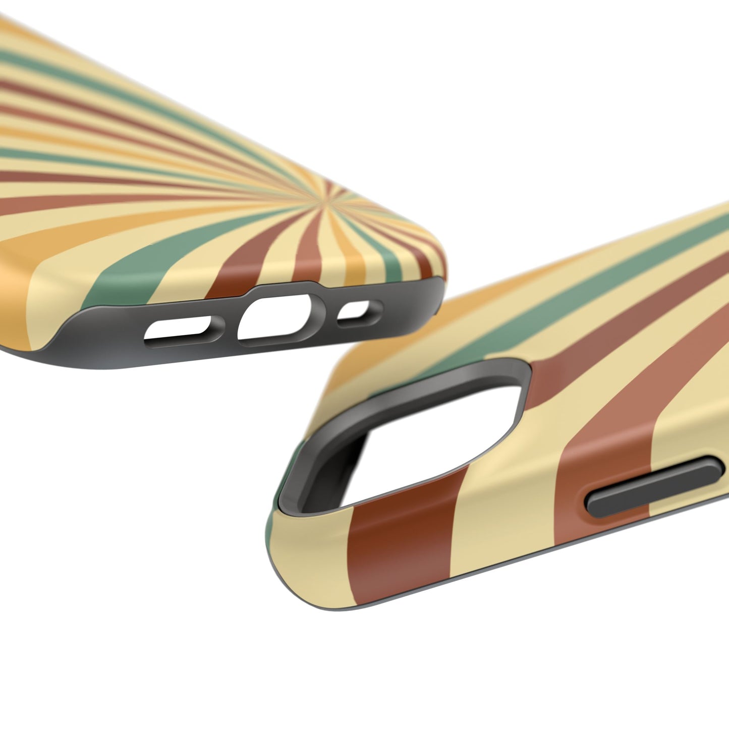 Earthy Retro Swirl MagSafe iPhone Case – Dual-Layer Protection with 70s-Inspired Earth Tones