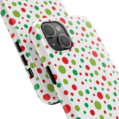 Red & Green Christmas Polka Dots – iPhone Case