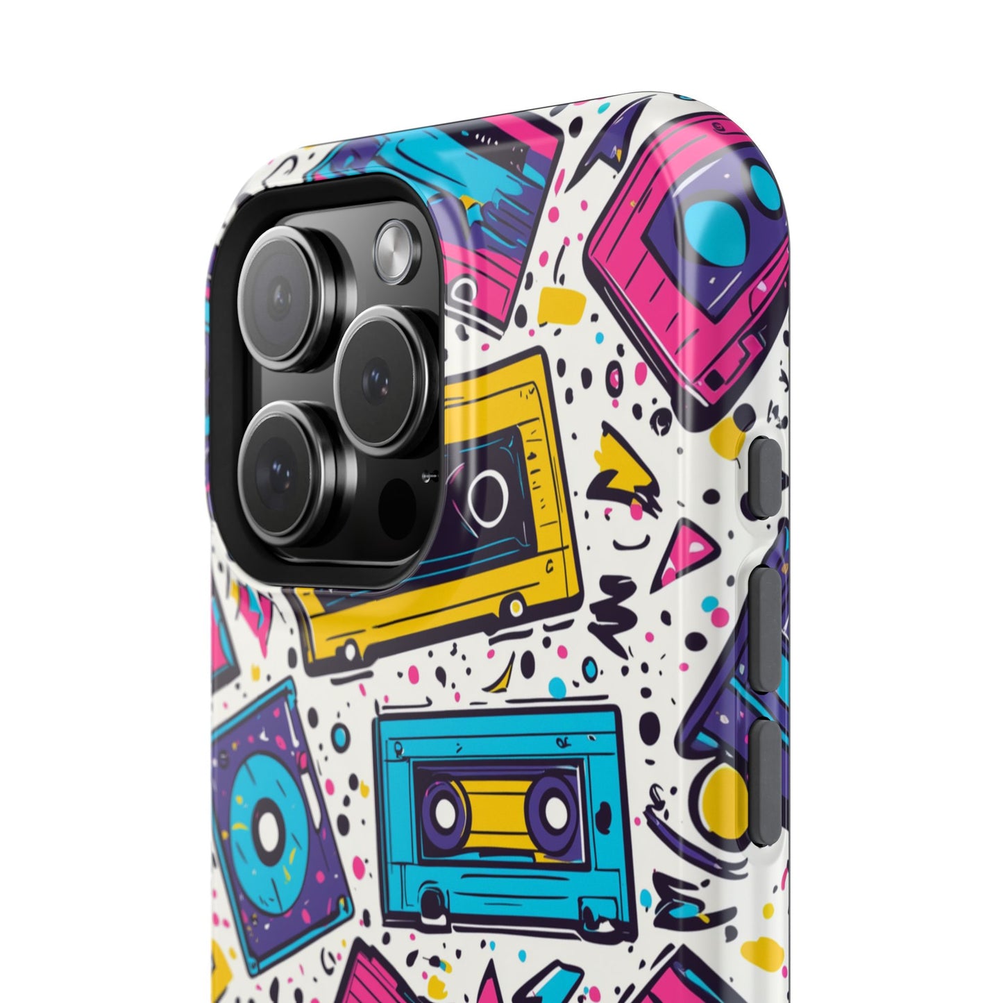 Retro Cassette Vibes Tough MagSafe iPhone Case – Bold 80s Tape Design, Shockproof Protection