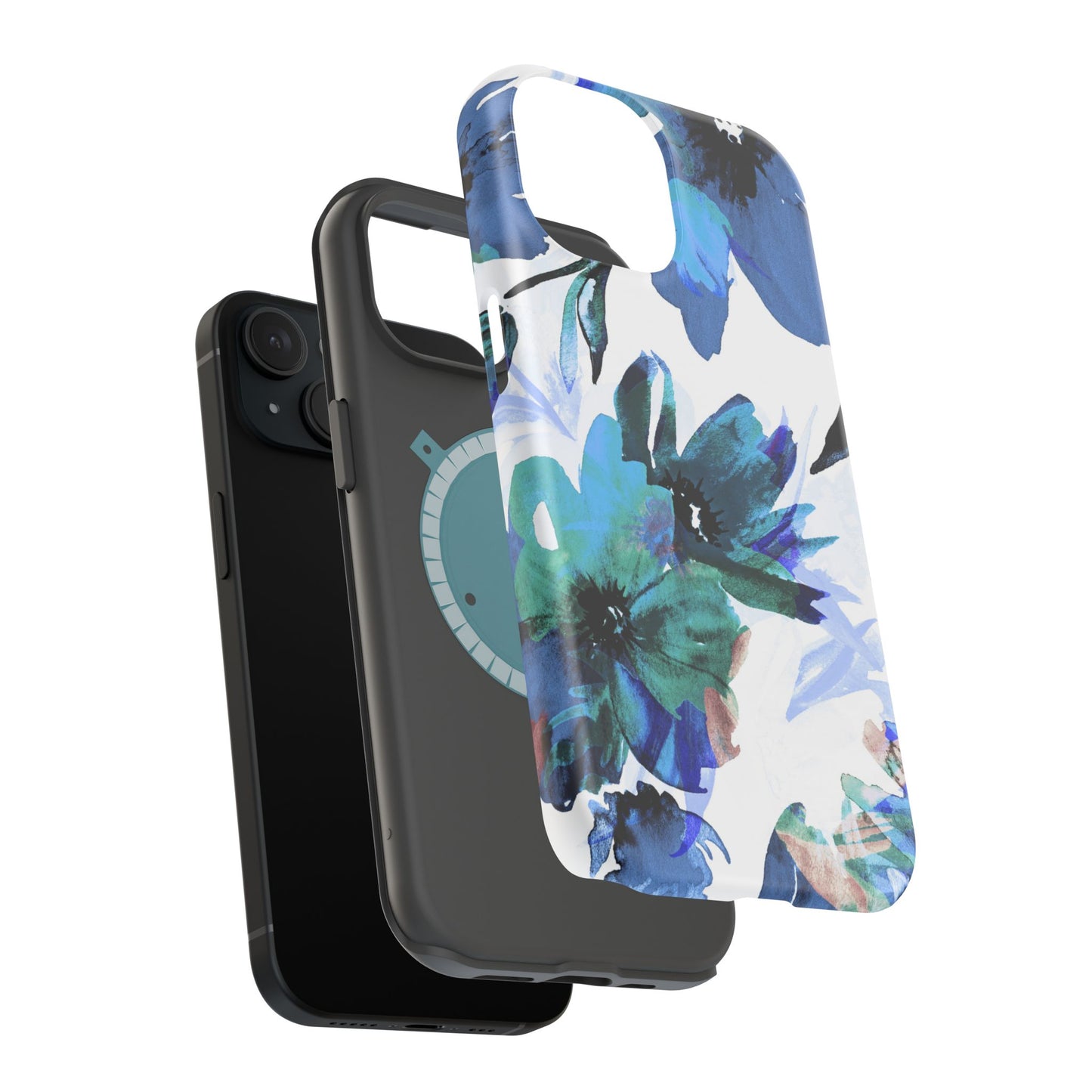 MagSafe iPhone Case – Serene Blue Blossom