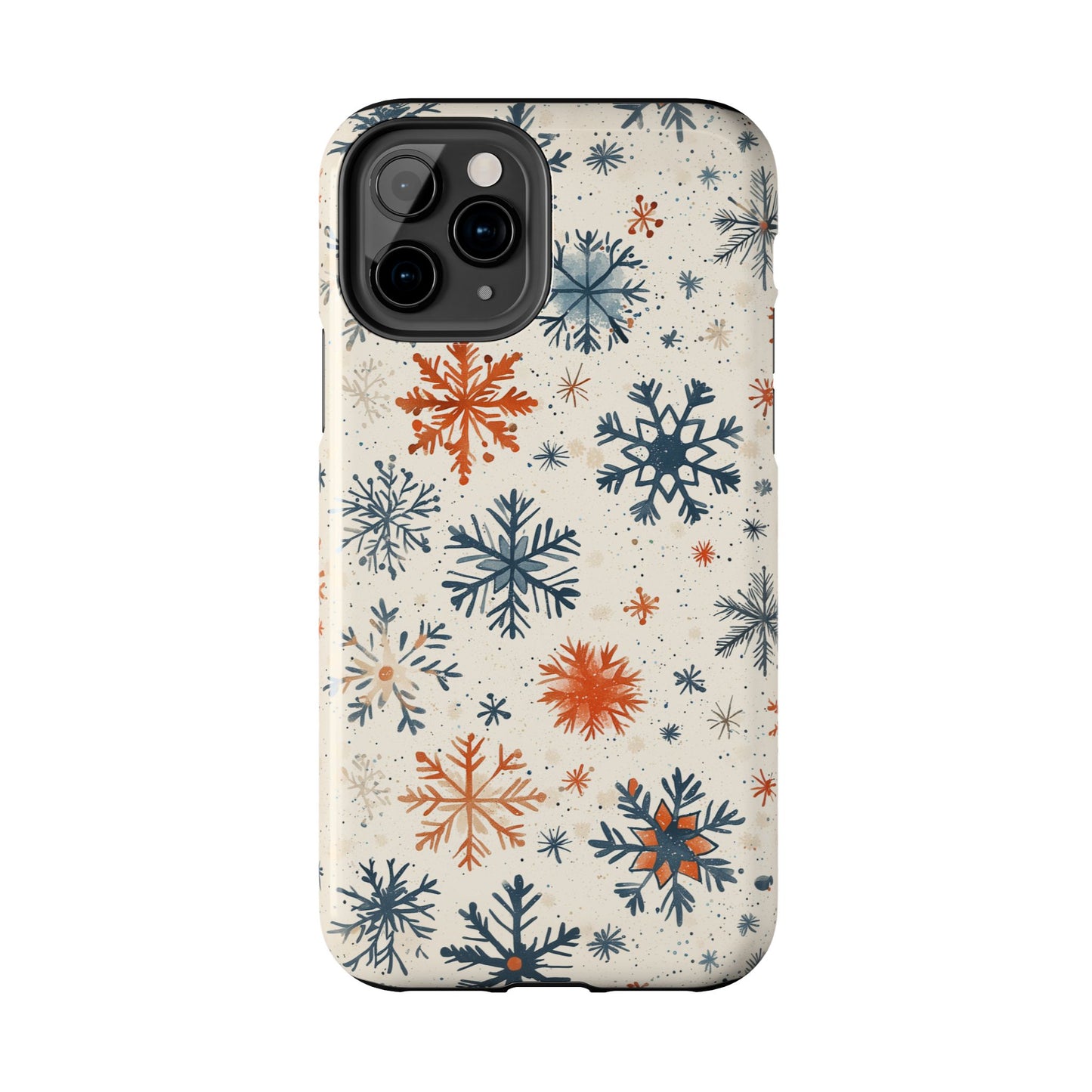 Rustic Orange and Blue Snowflake Pattern – iPhone Series Case