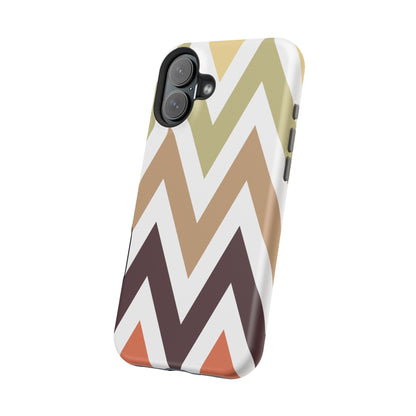 Earthy Chevron MagSafe iPhone Case – Boho-Inspired Design with Dual-Layer Protection