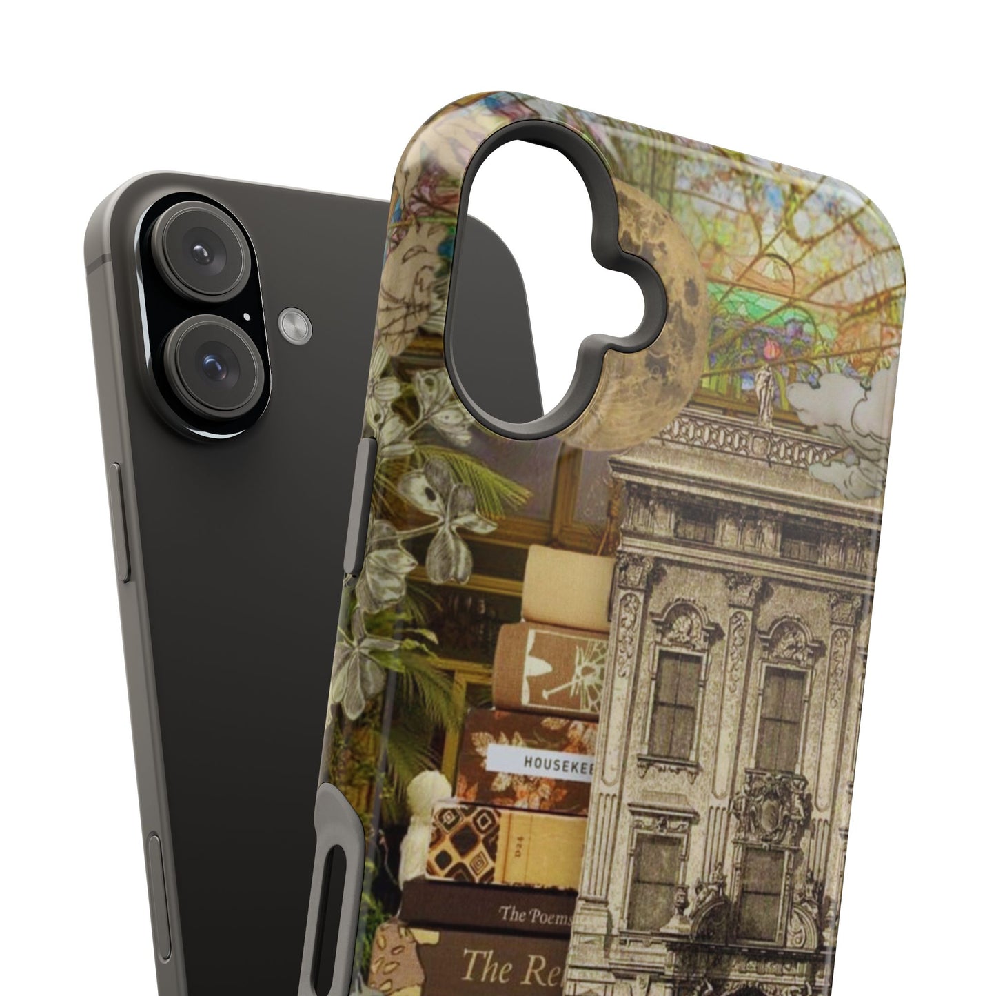 Whimsical Road Trip Collage MagSafe iPhone Case – Dual-Layer Protection with Vintage Art and Adventure Design